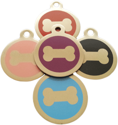 Bone print dog tag stainless steel