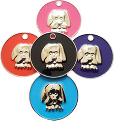 Enamelled dog tag face design