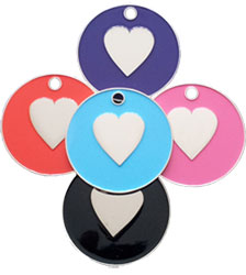Enamelled dog tag heart design
