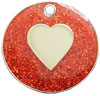 Glitter red heart pet tag